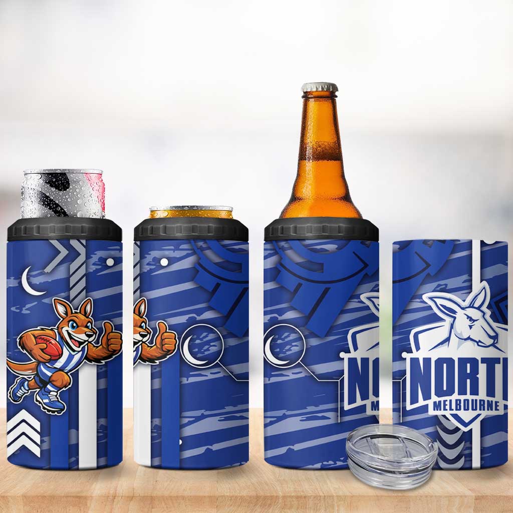 North Melbourne Kangaroos 4 in 1 Can Cooler Tumbler Mascot Cartoon Football Illustration Style