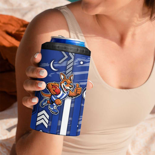 North Melbourne Kangaroos 4 in 1 Can Cooler Tumbler Mascot Cartoon Football Illustration Style