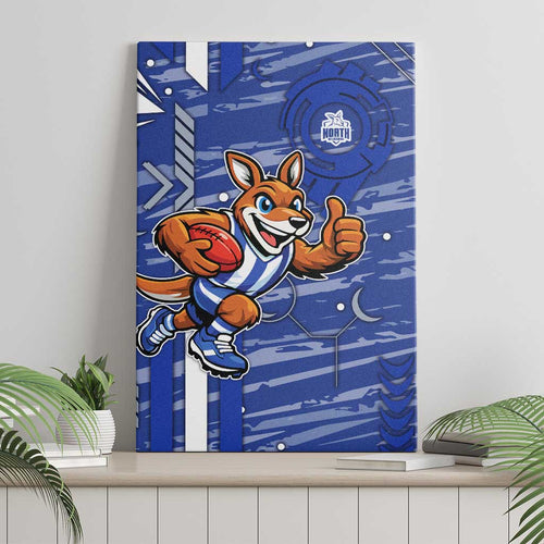 North Melbourne Kangaroos Canvas Wall Art Mascot Cartoon Football Illustration Style