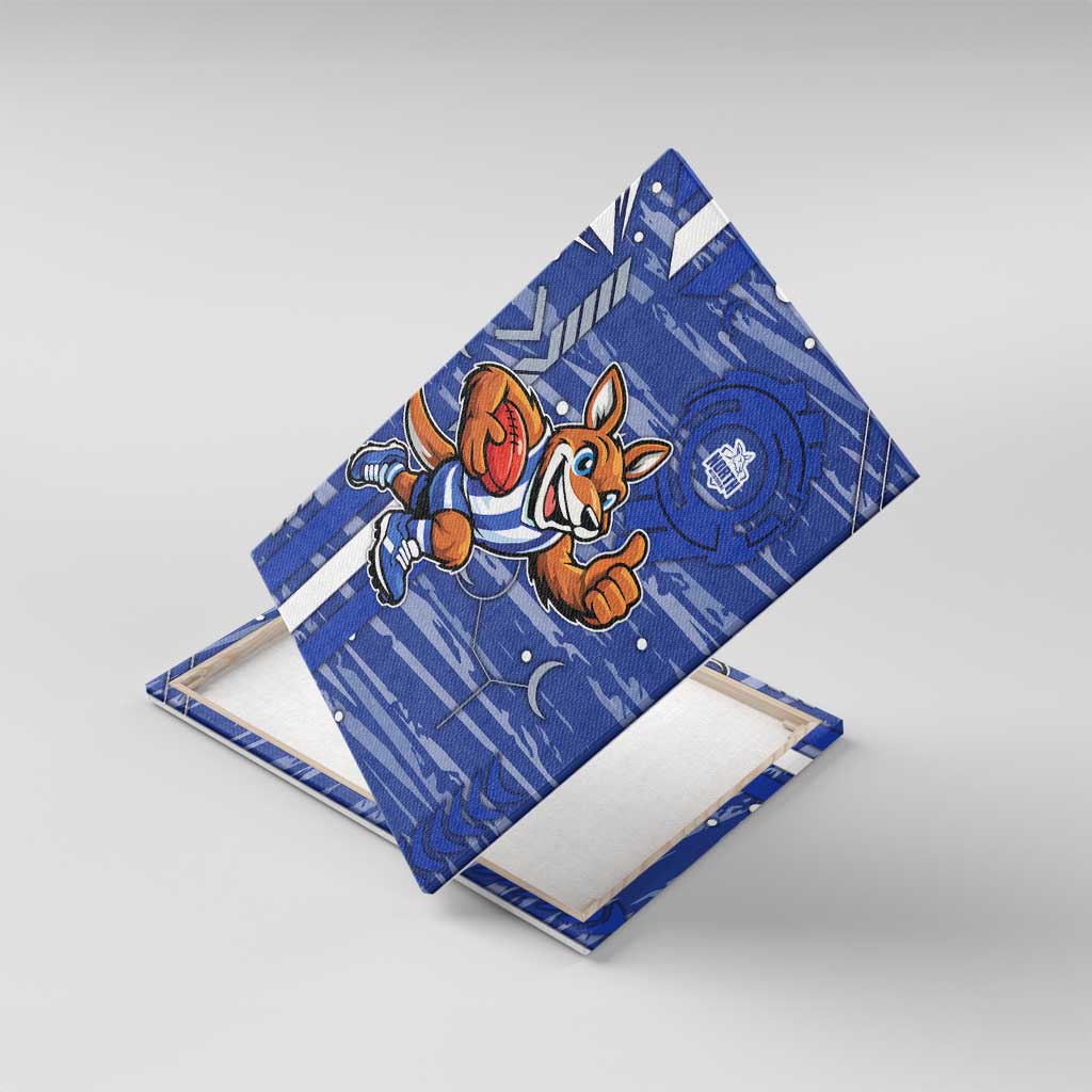 North Melbourne Kangaroos Canvas Wall Art Mascot Cartoon Football Illustration Style