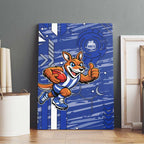 North Melbourne Kangaroos Canvas Wall Art Mascot Cartoon Football Illustration Style