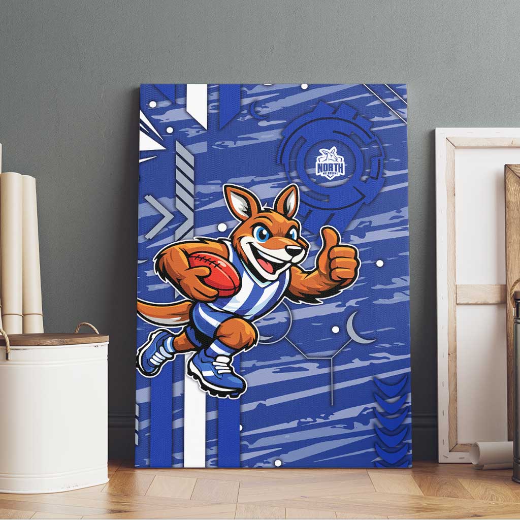 North Melbourne Kangaroos Canvas Wall Art Mascot Cartoon Football Illustration Style