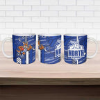 North Melbourne Kangaroos Ceramic Mug Mascot Cartoon Football Illustration Style