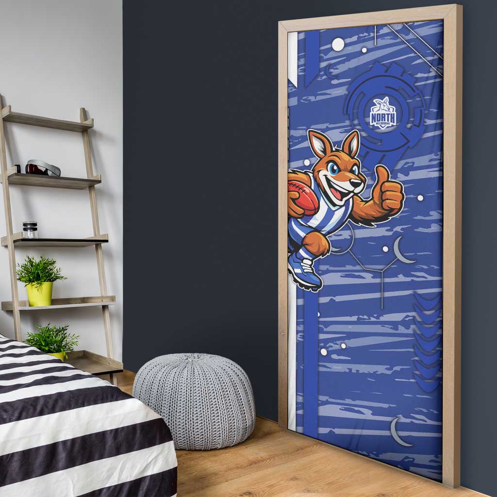 North Melbourne Kangaroos Door Cover Mascot Cartoon Football Illustration Style