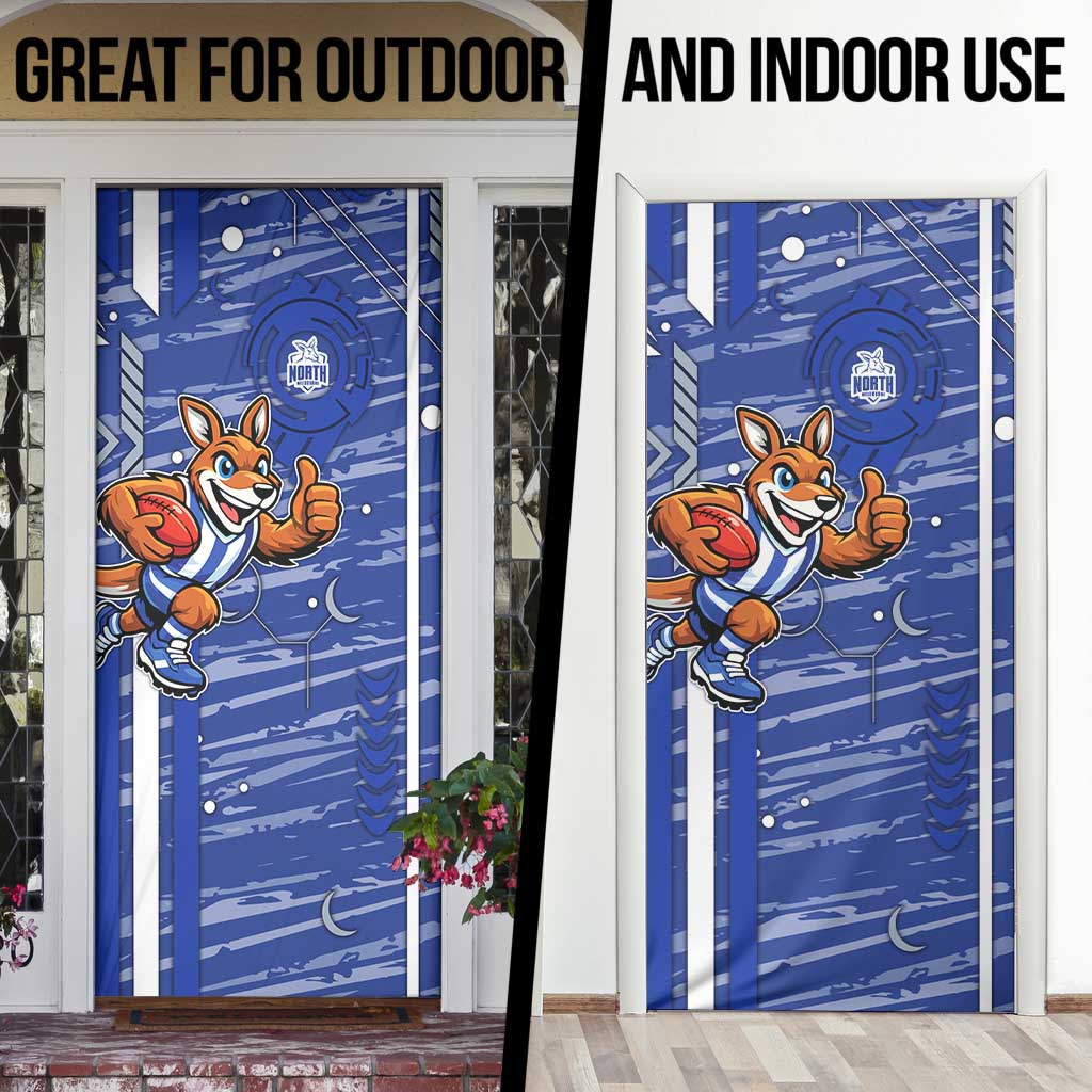 North Melbourne Kangaroos Door Cover Mascot Cartoon Football Illustration Style