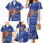 North Melbourne Kangaroos Family Matching Mermaid Dress and Hawaiian Shirt Mascot Cartoon Football Illustration Style