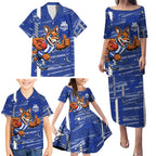 North Melbourne Kangaroos Family Matching Puletasi and Hawaiian Shirt Mascot Cartoon Football Illustration Style