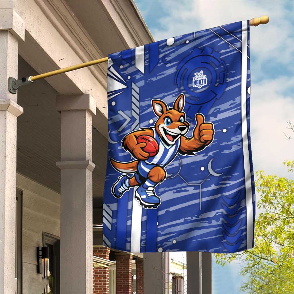 North Melbourne Kangaroos Garden Flag Mascot Cartoon Football Illustration Style