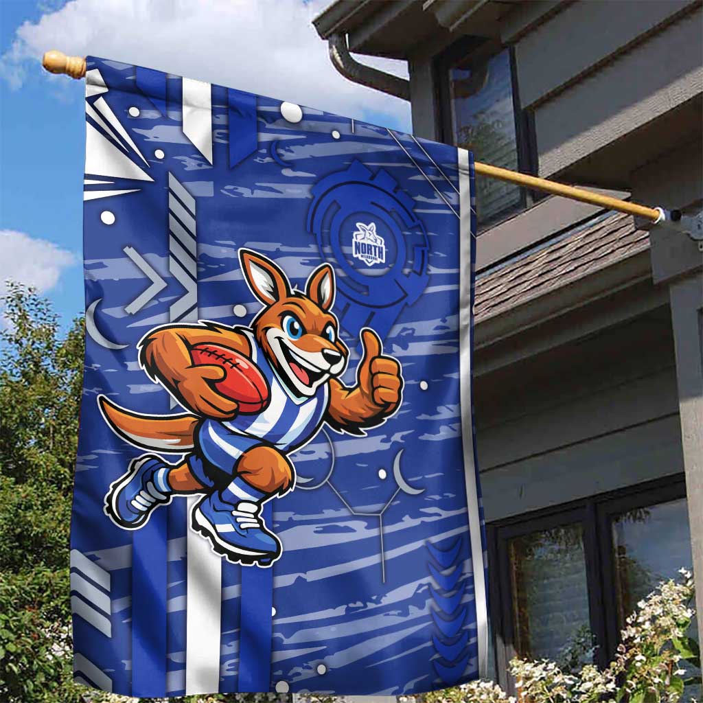 North Melbourne Kangaroos Garden Flag Mascot Cartoon Football Illustration Style