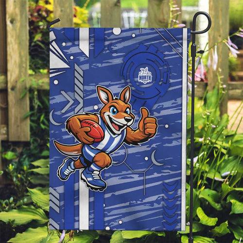 North Melbourne Kangaroos Garden Flag Mascot Cartoon Football Illustration Style
