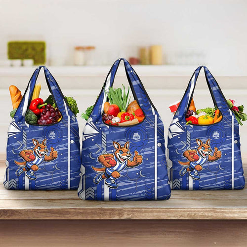 North Melbourne Kangaroos Grocery Bag Mascot Cartoon Football Illustration Style