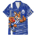 North Melbourne Kangaroos Hawaiian Shirt Mascot Cartoon Football Illustration Style