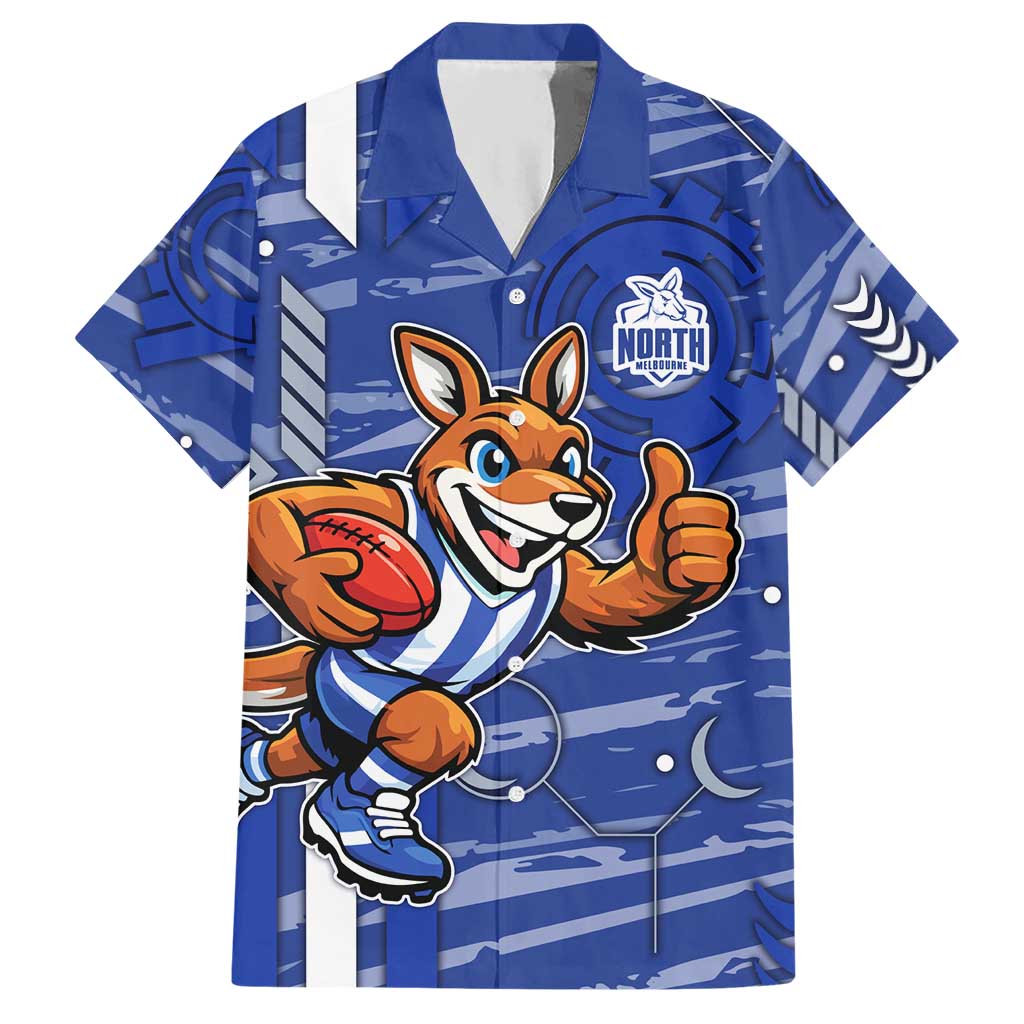 North Melbourne Kangaroos Hawaiian Shirt Mascot Cartoon Football Illustration Style