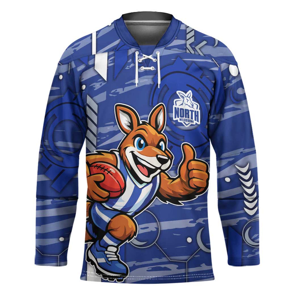 North Melbourne Kangaroos Hockey Jersey Mascot Cartoon Football Illustration Style