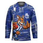 North Melbourne Kangaroos Hockey Jersey Mascot Cartoon Football Illustration Style