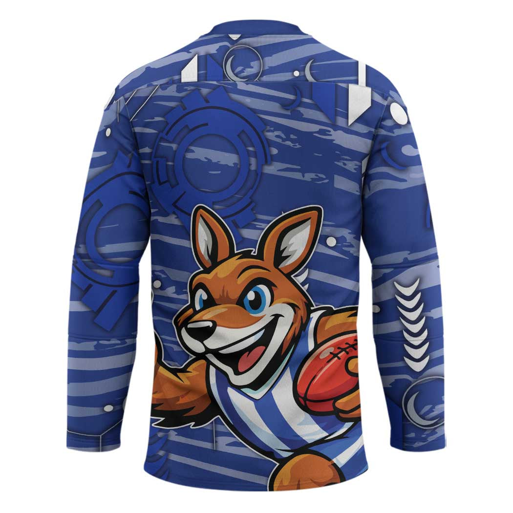 North Melbourne Kangaroos Hockey Jersey Mascot Cartoon Football Illustration Style