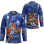 North Melbourne Kangaroos Hockey Jersey Mascot Cartoon Football Illustration Style