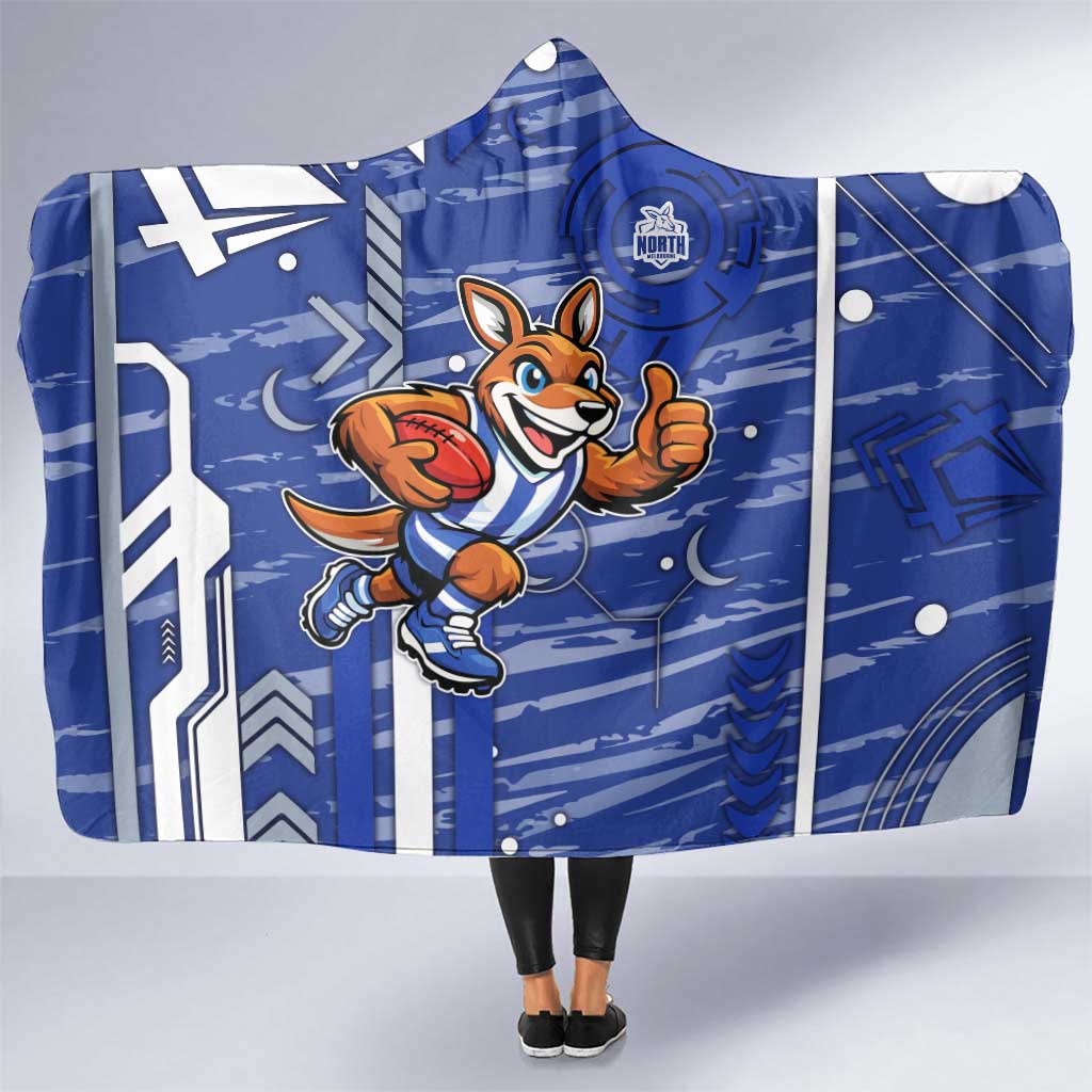 North Melbourne Kangaroos Hooded Blanket Mascot Cartoon Football Illustration Style