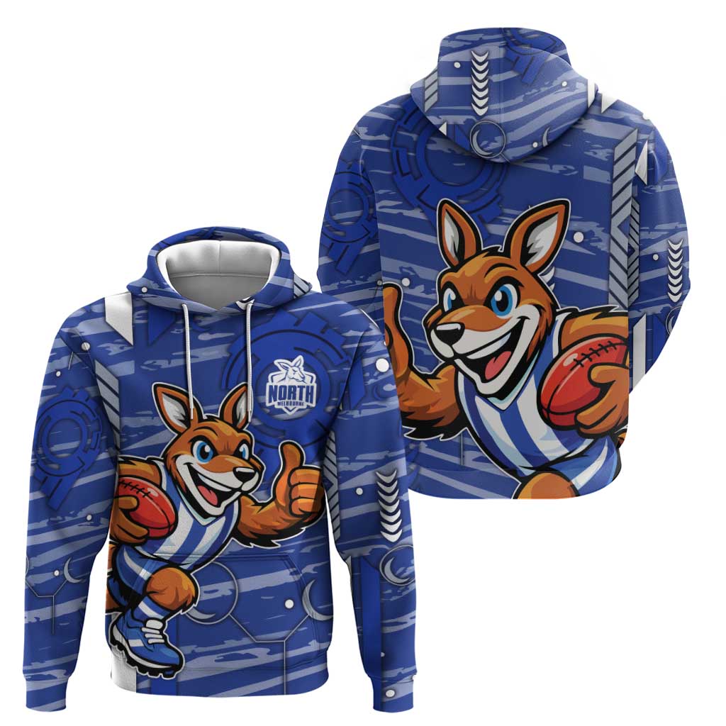 North Melbourne Kangaroos Hoodie Mascot Cartoon Football Illustration Style