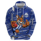 North Melbourne Kangaroos Hoodie Mascot Cartoon Football Illustration Style