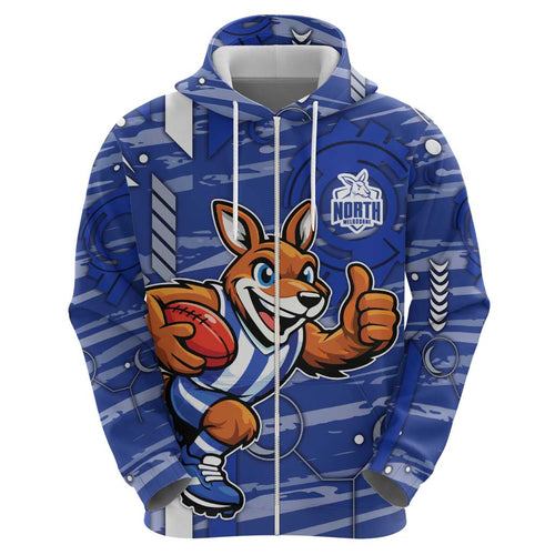 North Melbourne Kangaroos Hoodie Mascot Cartoon Football Illustration Style