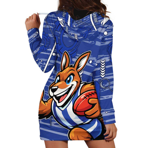 North Melbourne Kangaroos Hoodie Dress Mascot Cartoon Football Illustration Style