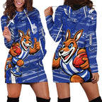 North Melbourne Kangaroos Hoodie Dress Mascot Cartoon Football Illustration Style