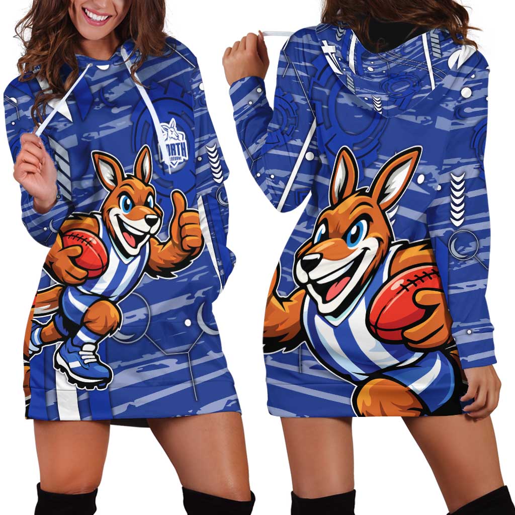 North Melbourne Kangaroos Hoodie Dress Mascot Cartoon Football Illustration Style