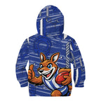 North Melbourne Kangaroos Kid Hoodie Mascot Cartoon Football Illustration Style
