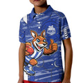 North Melbourne Kangaroos Kid Polo Shirt Mascot Cartoon Football Illustration Style
