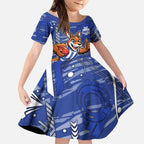 North Melbourne Kangaroos Kid Short Sleeve Dress Mascot Cartoon Football Illustration Style