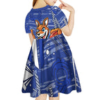 North Melbourne Kangaroos Kid Short Sleeve Dress Mascot Cartoon Football Illustration Style