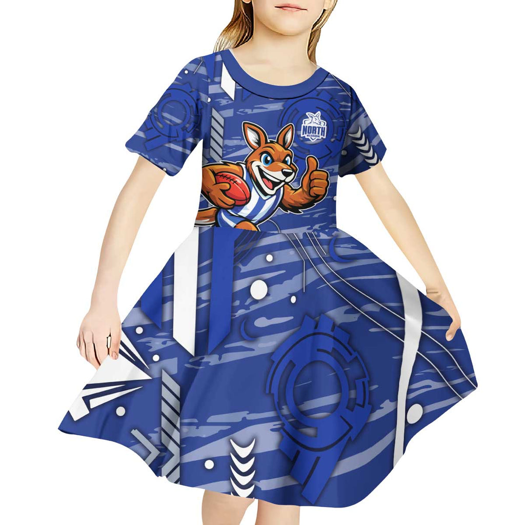 North Melbourne Kangaroos Kid Short Sleeve Dress Mascot Cartoon Football Illustration Style