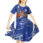 North Melbourne Kangaroos Kid Short Sleeve Dress Mascot Cartoon Football Illustration Style