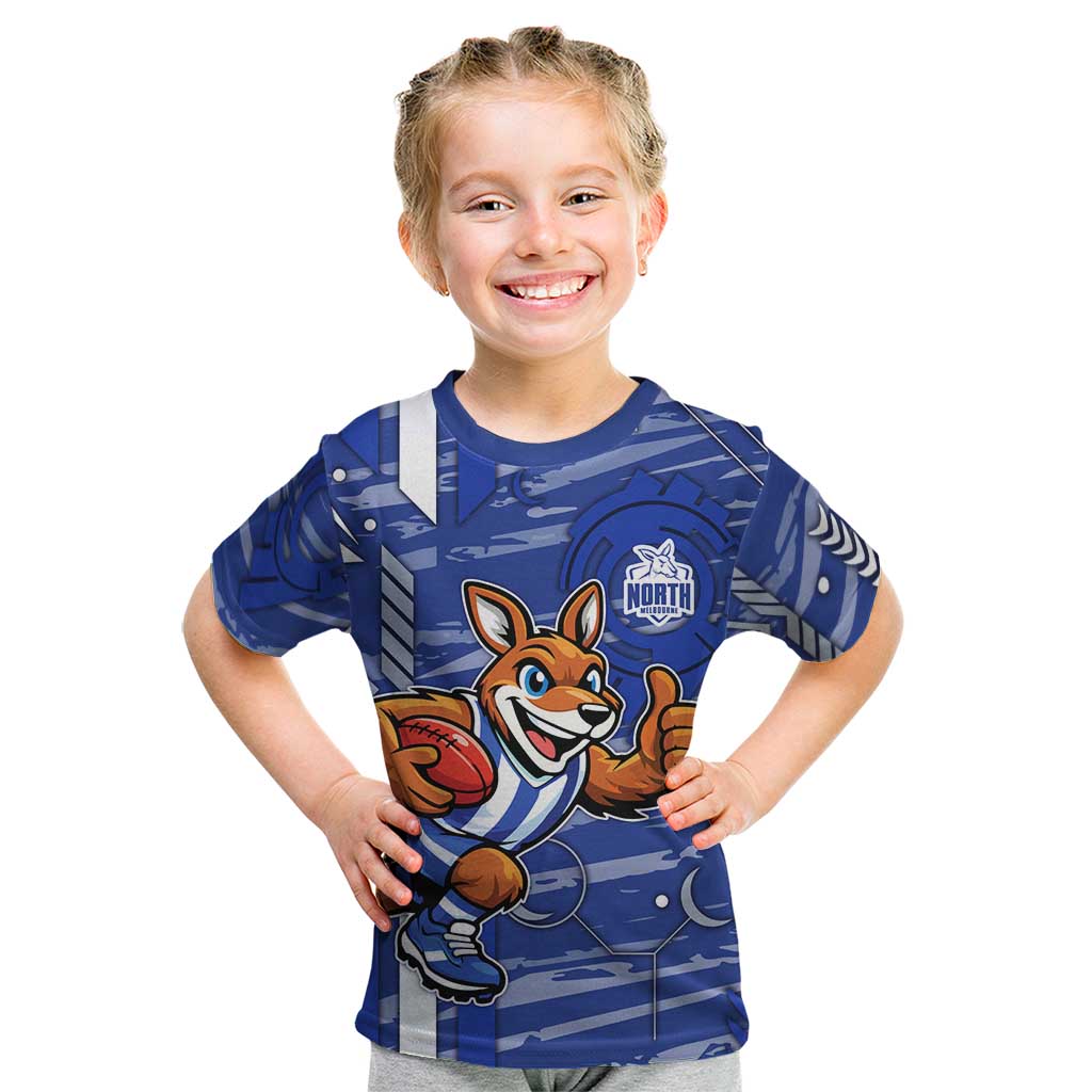 North Melbourne Kangaroos Kid T Shirt Mascot Cartoon Football Illustration Style