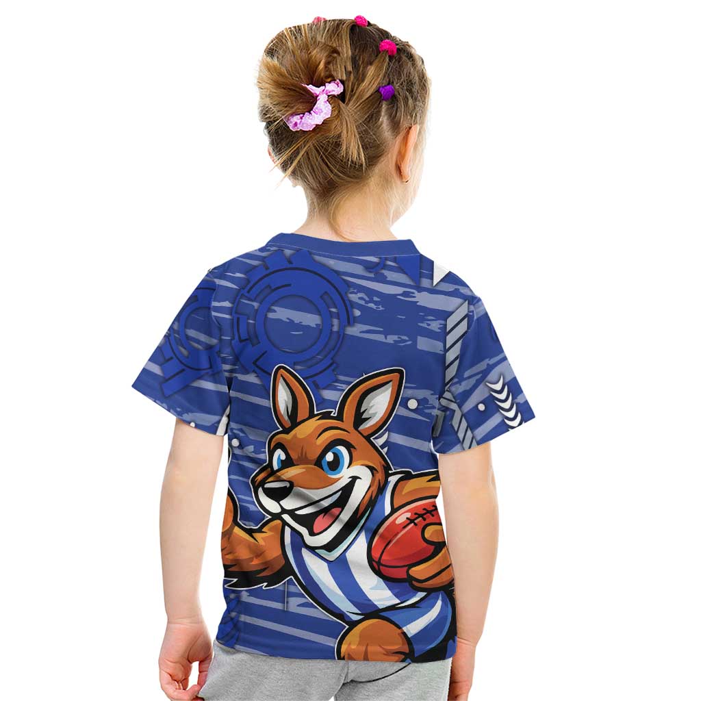 North Melbourne Kangaroos Kid T Shirt Mascot Cartoon Football Illustration Style