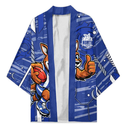 North Melbourne Kangaroos Kimono Mascot Cartoon Football Illustration Style