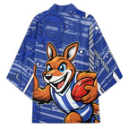 North Melbourne Kangaroos Kimono Mascot Cartoon Football Illustration Style