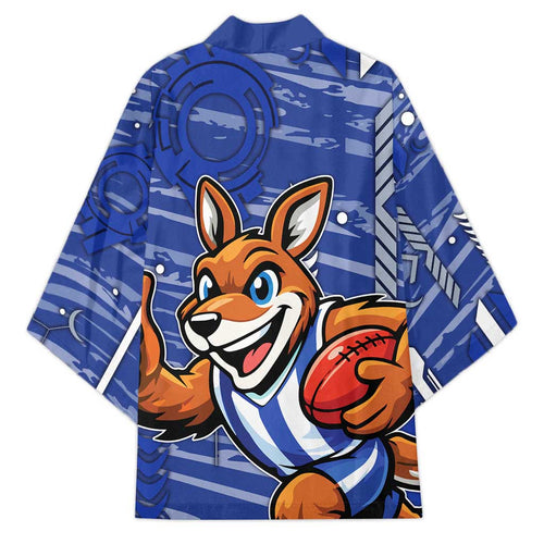 North Melbourne Kangaroos Kimono Mascot Cartoon Football Illustration Style