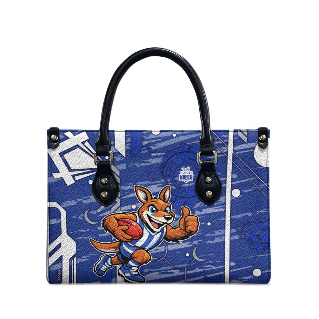 North Melbourne Kangaroos Leather Bag Mascot Cartoon Football Illustration Style