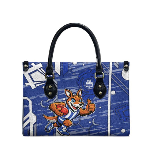 North Melbourne Kangaroos Leather Bag Mascot Cartoon Football Illustration Style
