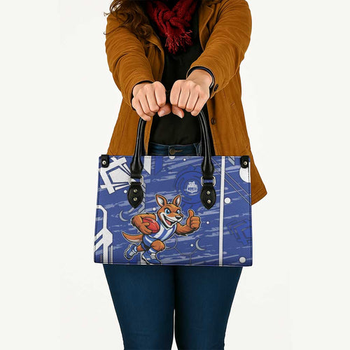 North Melbourne Kangaroos Leather Bag Mascot Cartoon Football Illustration Style