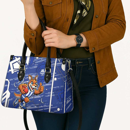 North Melbourne Kangaroos Leather Bag Mascot Cartoon Football Illustration Style
