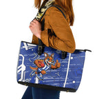 North Melbourne Kangaroos Leather Tote Bag Mascot Cartoon Football Illustration Style