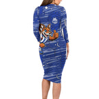 North Melbourne Kangaroos Long Sleeve Bodycon Dress Mascot Cartoon Football Illustration Style