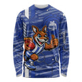 North Melbourne Kangaroos Long Sleeve Shirt Mascot Cartoon Football Illustration Style