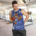 North Melbourne Kangaroos Men Tank Top Mascot Cartoon Football Illustration Style