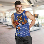 North Melbourne Kangaroos Men Tank Top Mascot Cartoon Football Illustration Style