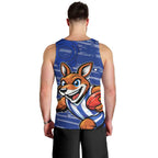 North Melbourne Kangaroos Men Tank Top Mascot Cartoon Football Illustration Style