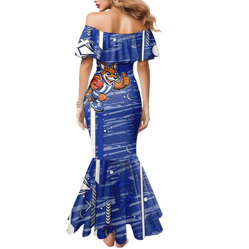 North Melbourne Kangaroos Mermaid Dress Mascot Cartoon Football Illustration Style